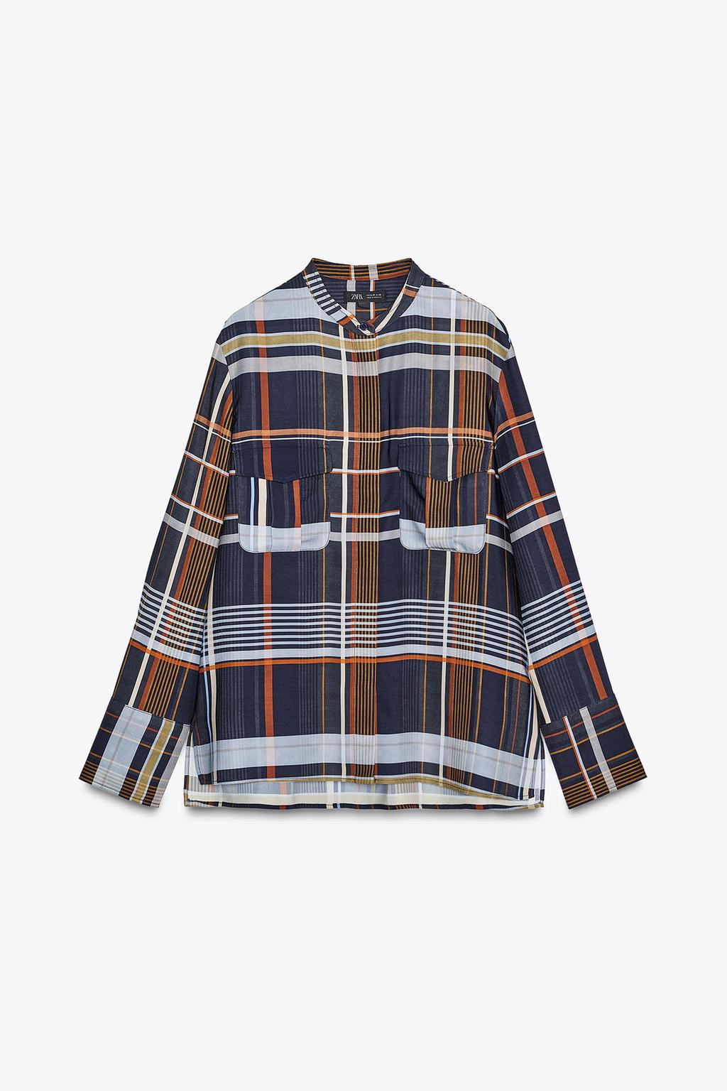 РУБАШКА В КЛЕТКУ С КАРМАНАМИ — ZW COLLECTION