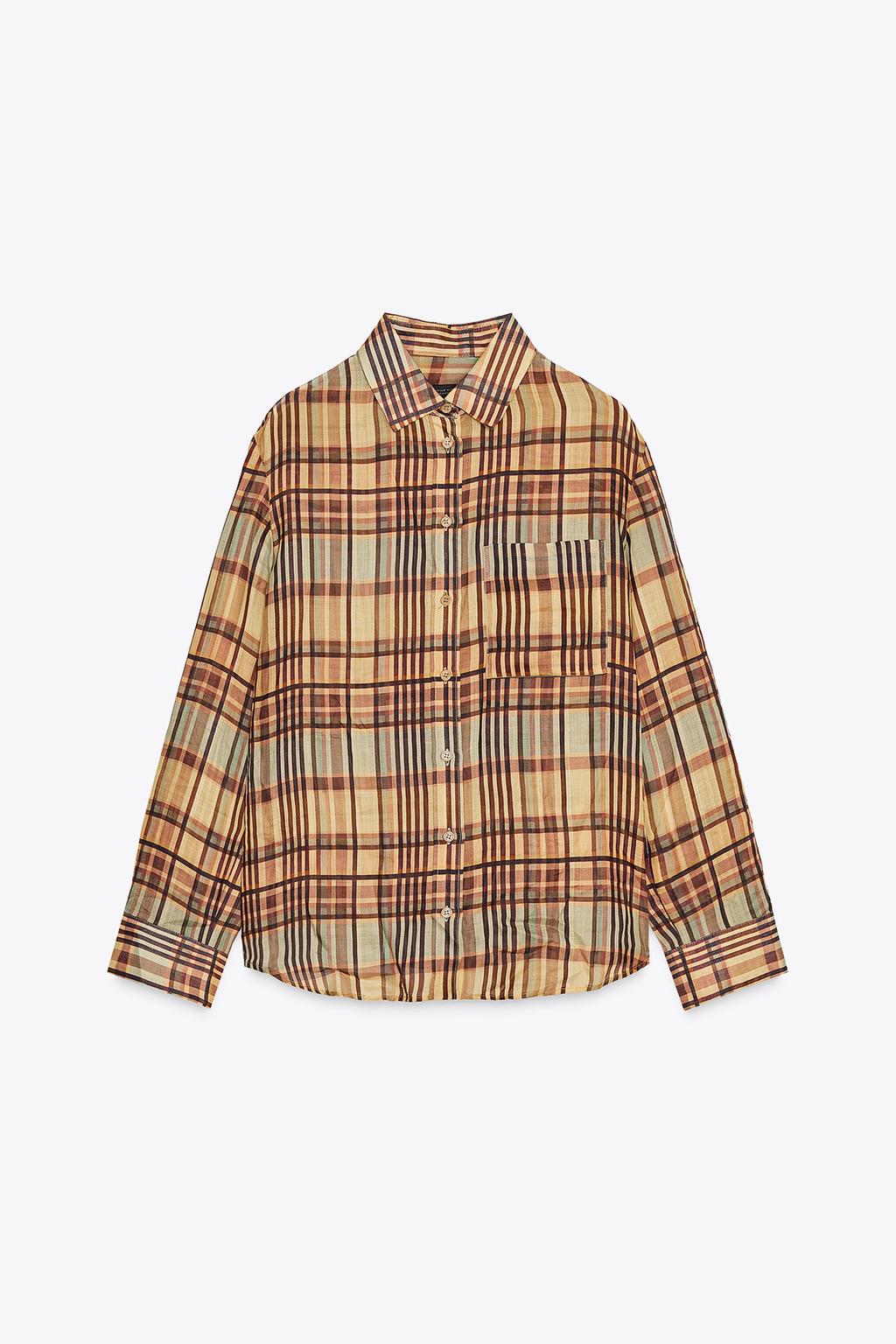 РУБАШКА В КЛЕТКУ ИЗ РАМИ — ZW COLLECTION