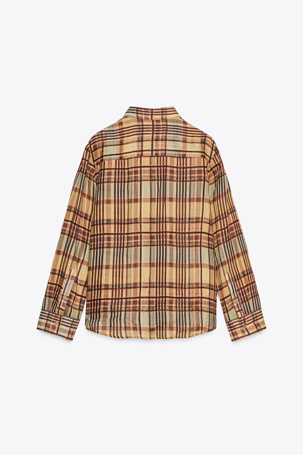РУБАШКА В КЛЕТКУ ИЗ РАМИ — ZW COLLECTION