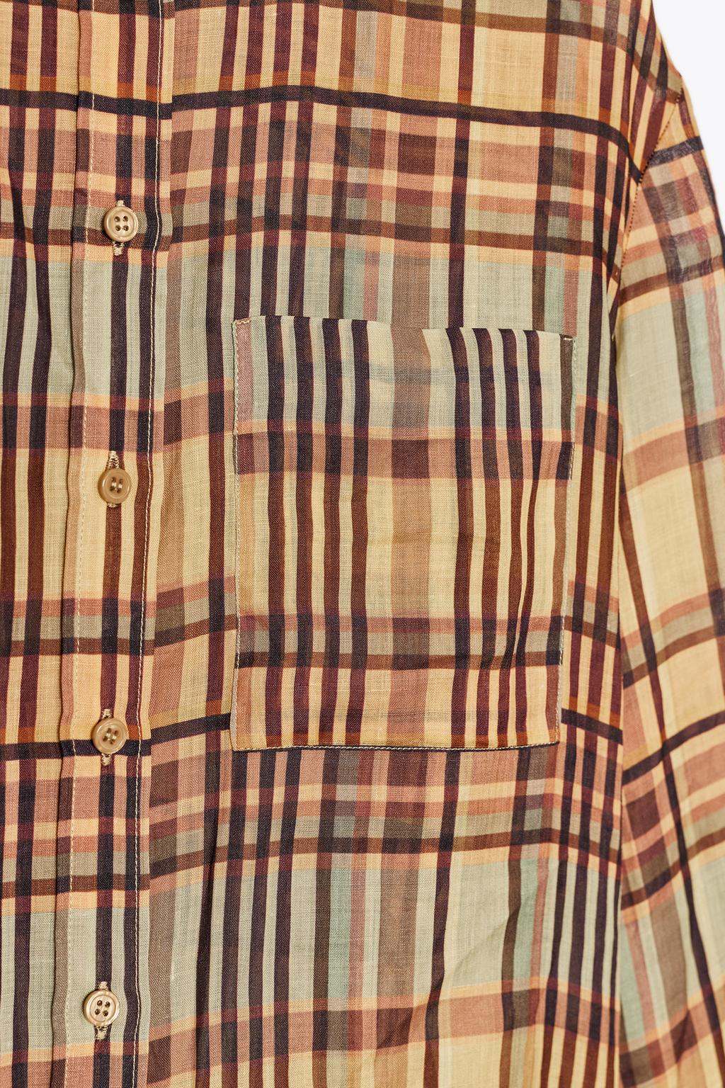 РУБАШКА В КЛЕТКУ ИЗ РАМИ — ZW COLLECTION