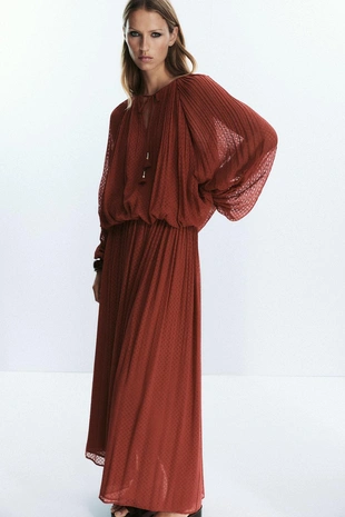 Плиссированная блуза с кисточками- Заказать в России