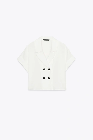 Купить Zara Короткая рубашка с запахом