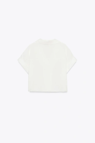 White | 8581/741/250 - Zara Короткая рубашка с запахом