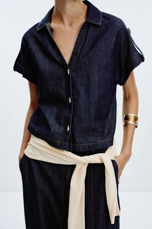 Джинсовая рубашка Z1975 с короткими рукавами- Заказать в России