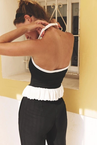 Топ в рубчик с пуговицами- Заказать в России