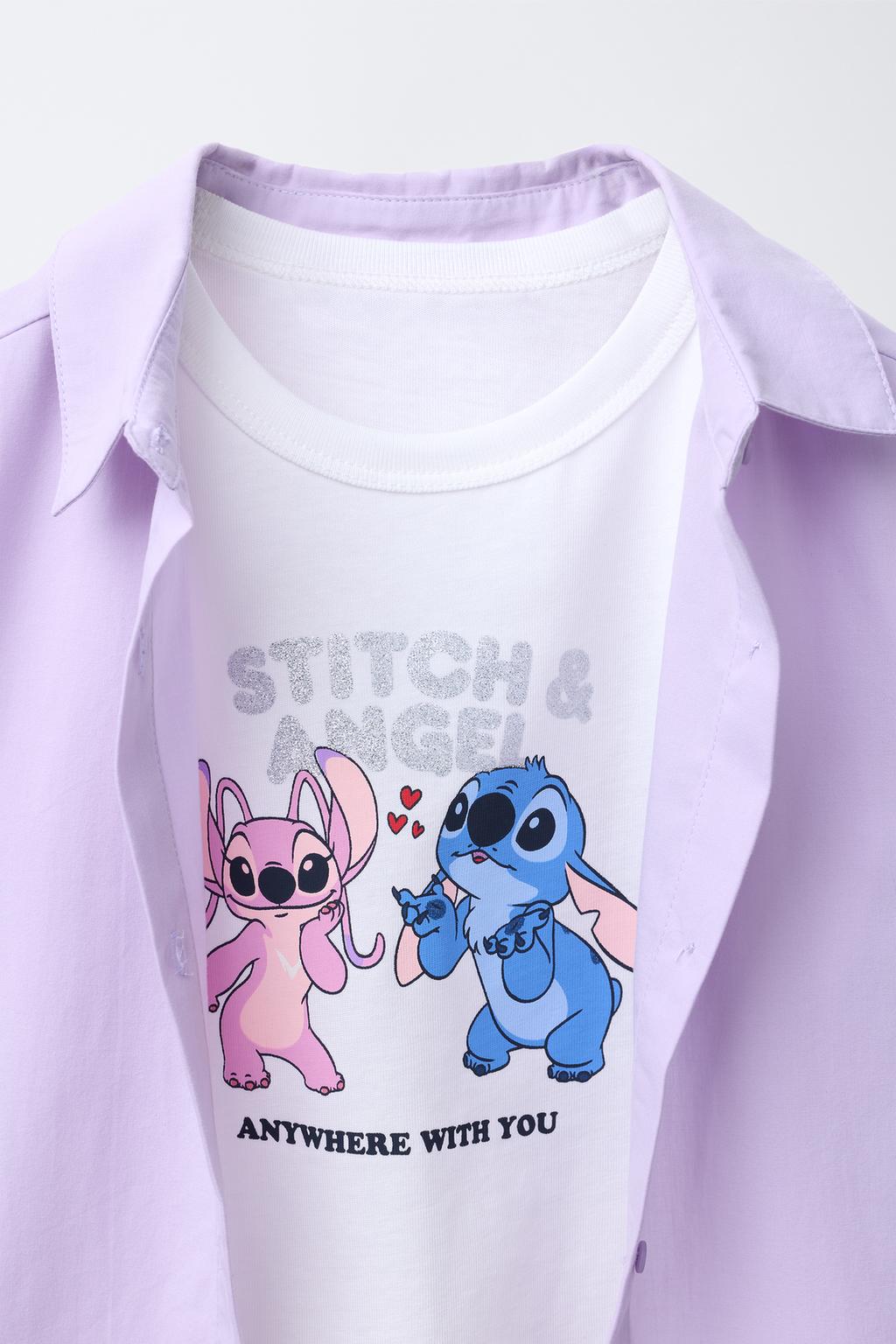 КОМПЛЕКТ: ОДНОТОННАЯ РУБАШКА И УКОРОЧЕННАЯ ФУТБОЛКА LILO & STITCH © DISNEY