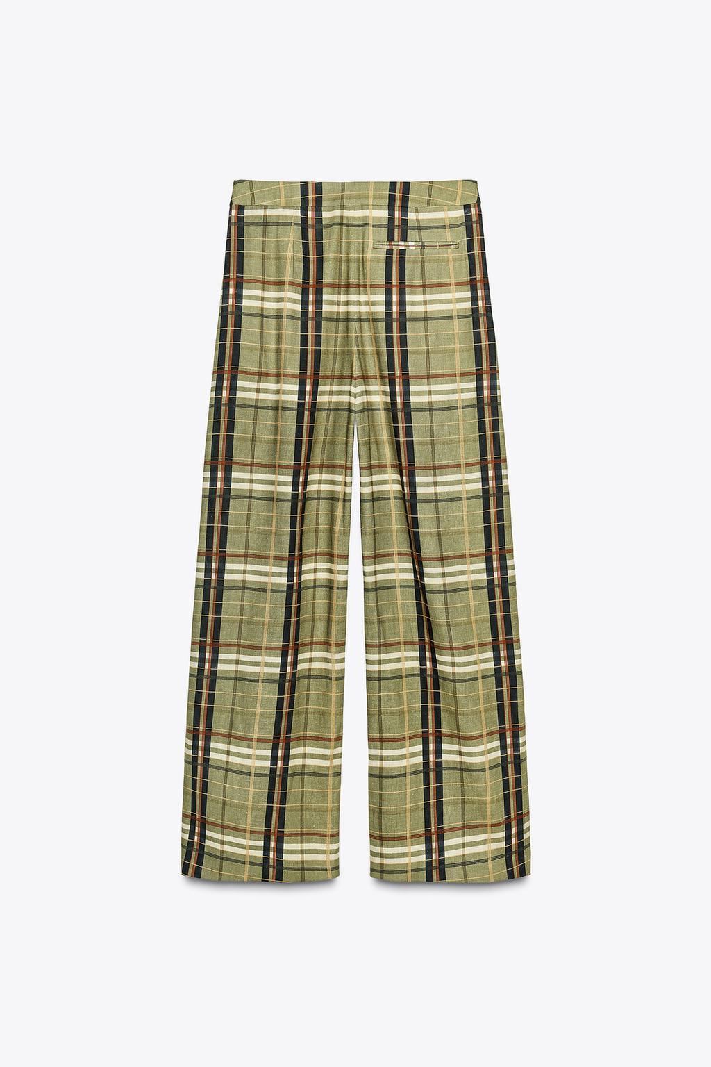 БРЮКИ В КЛЕТКУ ИЗ СМЕСОВОГО ЛЬНА — ZW COLLECTION