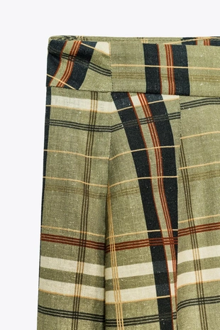 Брюки в клетку из смесового льна — ZW COLLECTION- Заказать в России