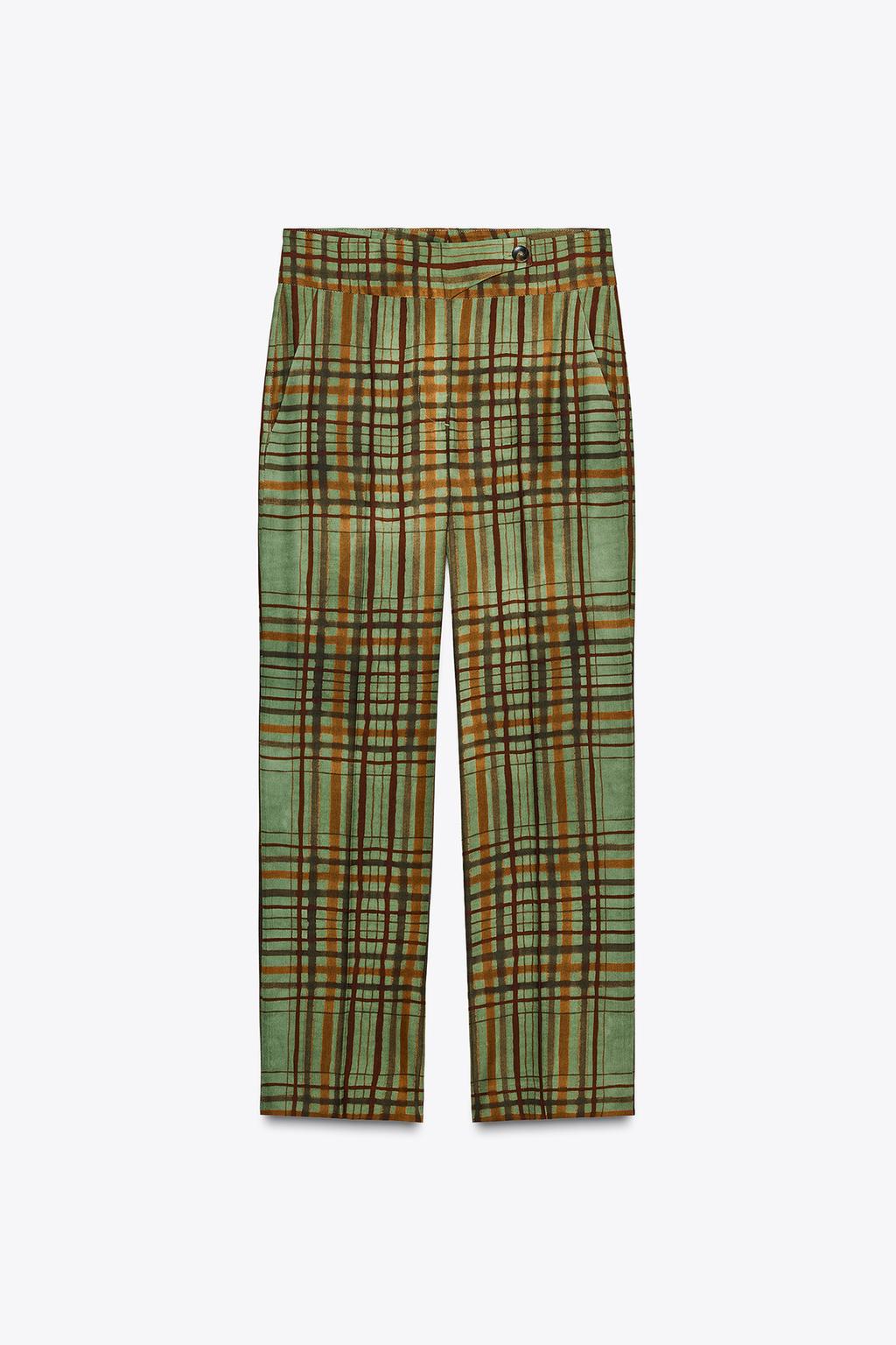 УКОРОЧЕННЫЕ КЛЕШЕНЫЕ БРЮКИ В КЛЕТКУ — ZW COLLECTION