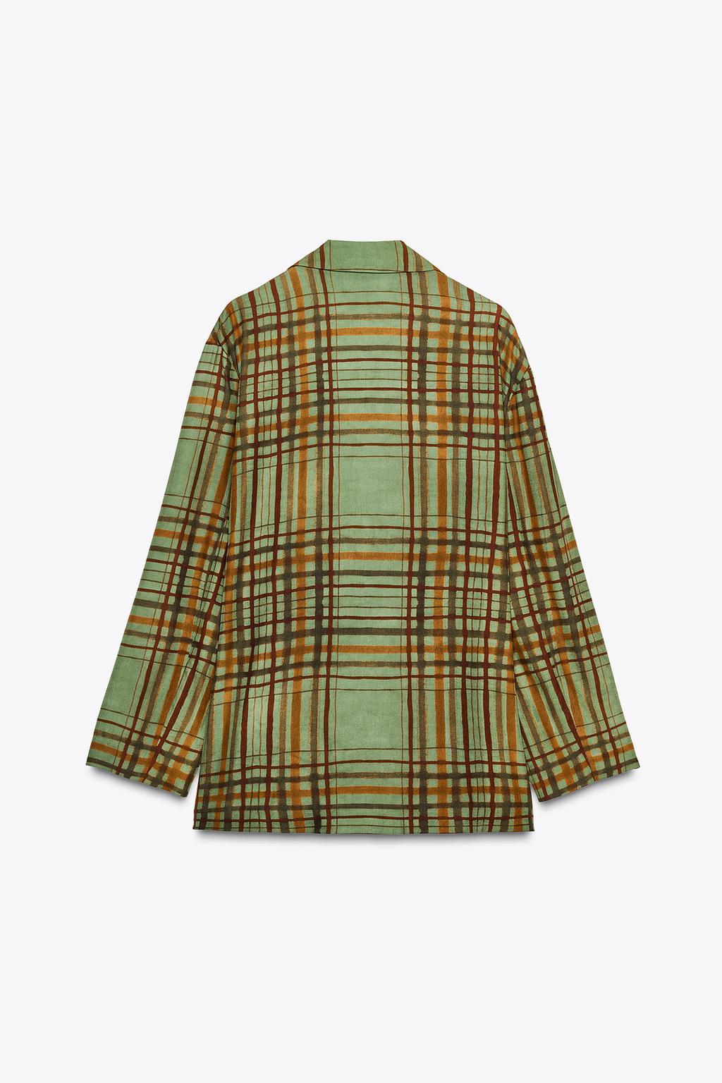 БЛЕЙЗЕР ИЗ СТРУЯЩЕЙСЯ ТКАНИ В КЛЕТКУ — ZW COLLECTION