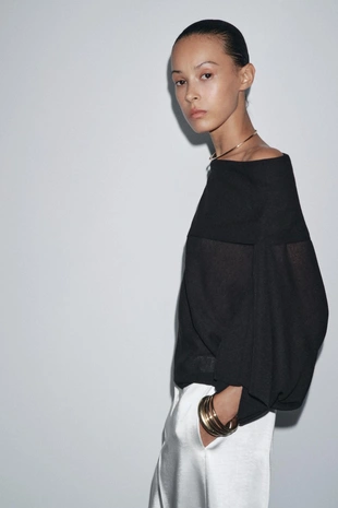 Однотонный трикотажный топ-накидка- Заказать в России