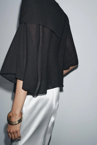 Однотонный трикотажный топ-накидка- Заказать в России