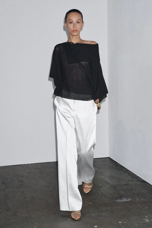 Однотонный трикотажный топ-накидка- Заказать в России