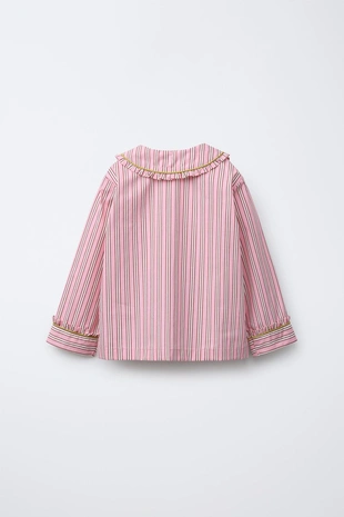 3-6 лет/ пижама: рубашка с бантами и брюки в полоску- Заказать в России