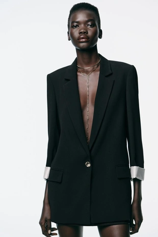 Блейзер с манжетами с принтом