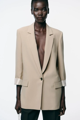 Блейзер с манжетами с принтом