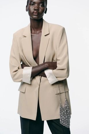 Блейзер с манжетами с принтом