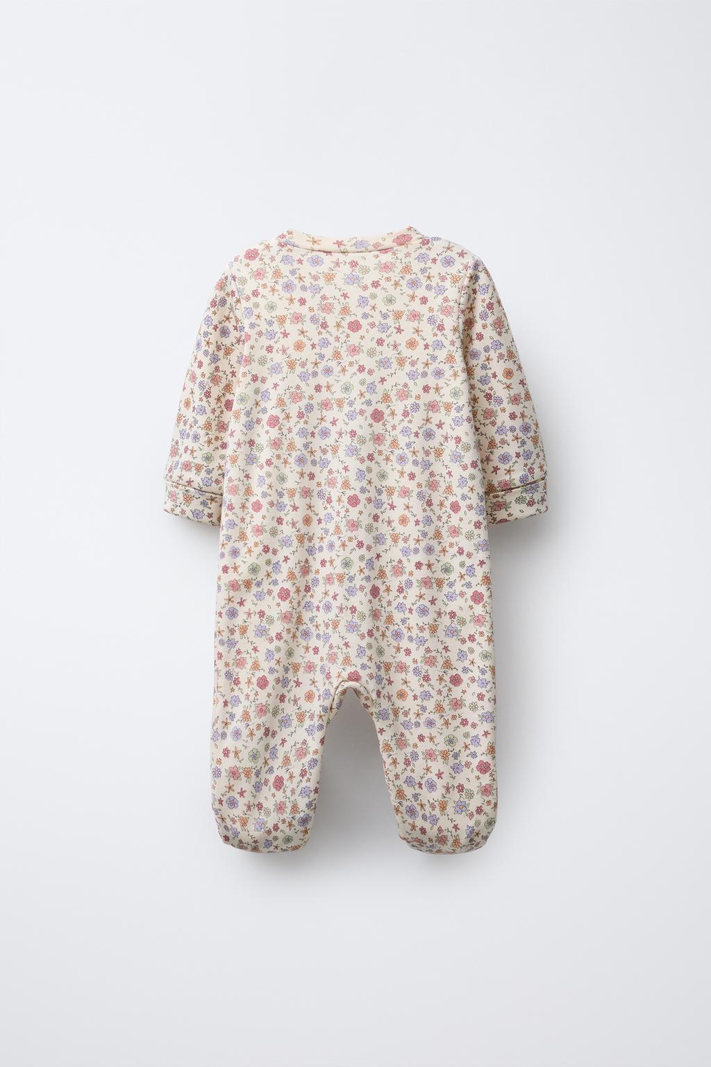TWO-PACK OF FLORAL CONVERTIBLE FOOTED SLEEPSUITS