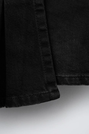 Джинсовая юбка-шорты со складками