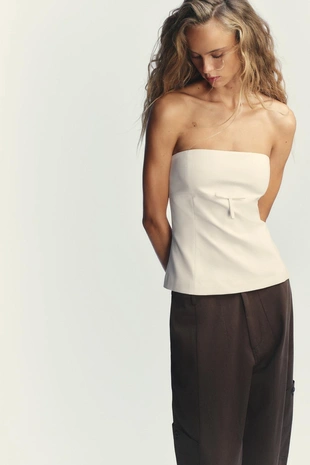 Топ без бретелей с бантом- Заказать в России