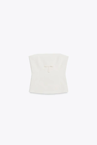 Топ без бретелей с бантом- Заказать в России