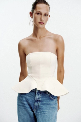 Топ без бретелей из ткани интерлок- Заказать в России