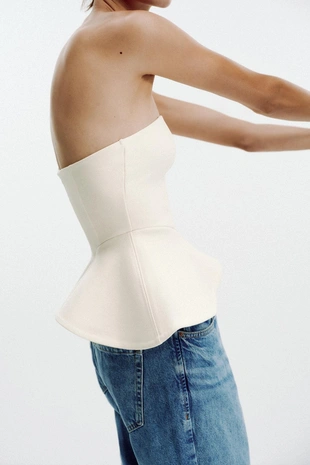 Топ без бретелей из ткани интерлок- Заказать в России