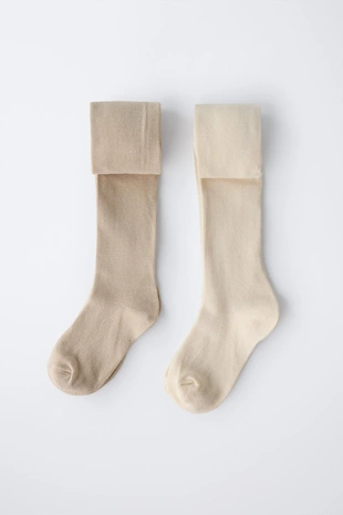 Набор из двух однотонных колготок- Заказать в России