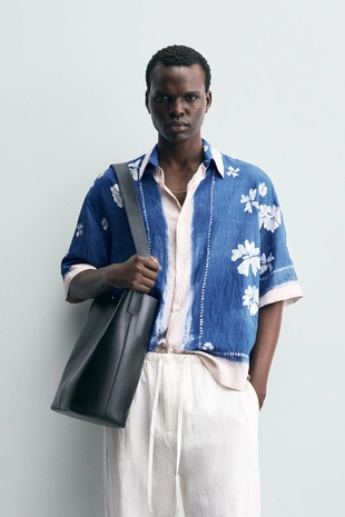 Рубашка с цветочным принтом- Заказать в России