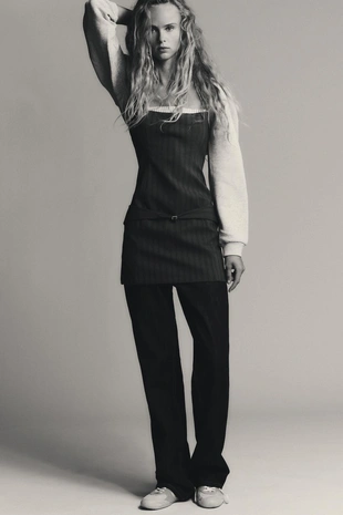 Комбинированное платье в полоску- Заказать в России