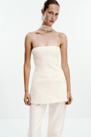 Платье без бретелей из ткани интерлок- Заказать в России