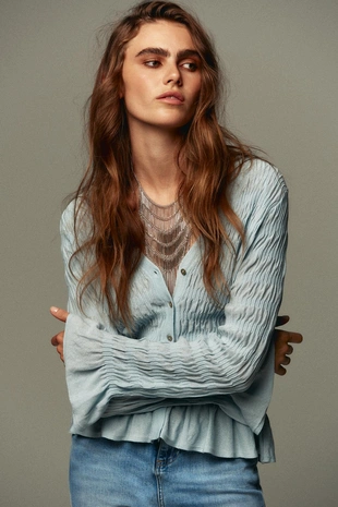 Кардиган со сборками- Заказать в России