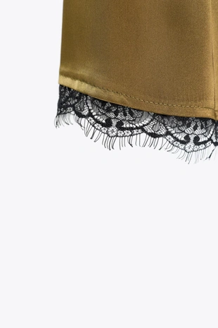 Атласные бермуды с кружевом- Заказать в России