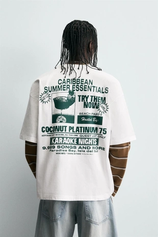 Футболка с принтом в виде текста- Заказать в России