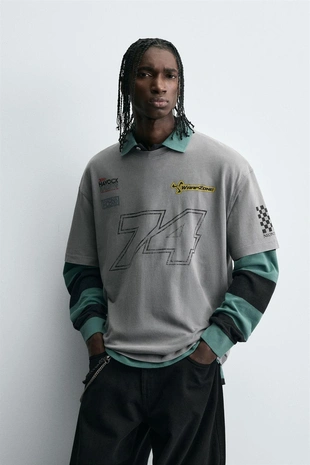 Футболка с мотоциклетным принтом- Заказать в России