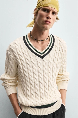 Джемпер с текстурным переплетением- Заказать в России