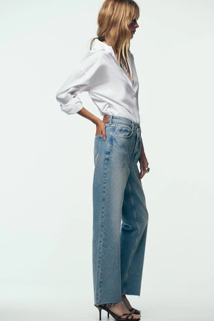 Джинсы Z.02 STRAIGHT ANKLE с высокой посадкой и перекрестной талией- Заказать в России