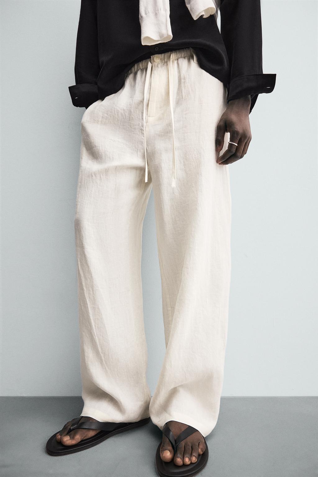 БРЮКИ RELAXED FIT ИЗ 100% ЛЬНА
