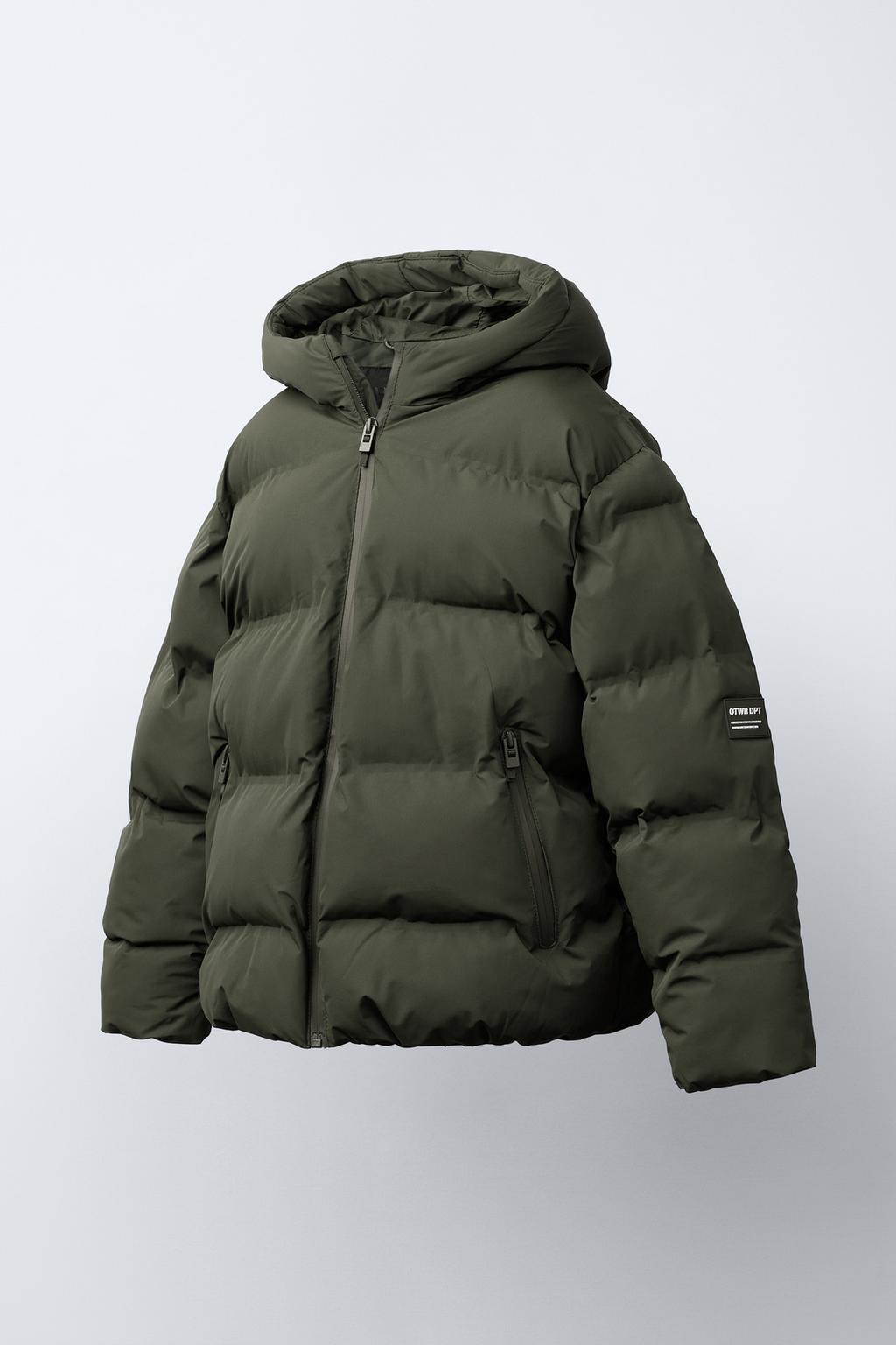 СТЕГАНОЕ ПАЛЬТО С НАШИВКОЙ WATER REPELLENT