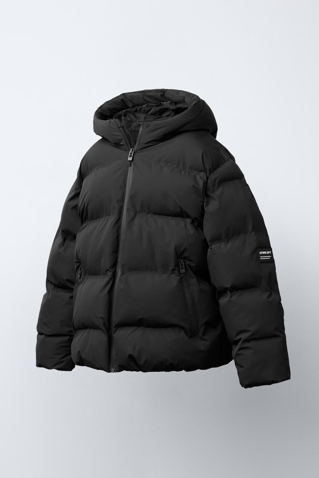 СТЕГАНОЕ ПАЛЬТО С НАШИВКОЙ WATER REPELLENT