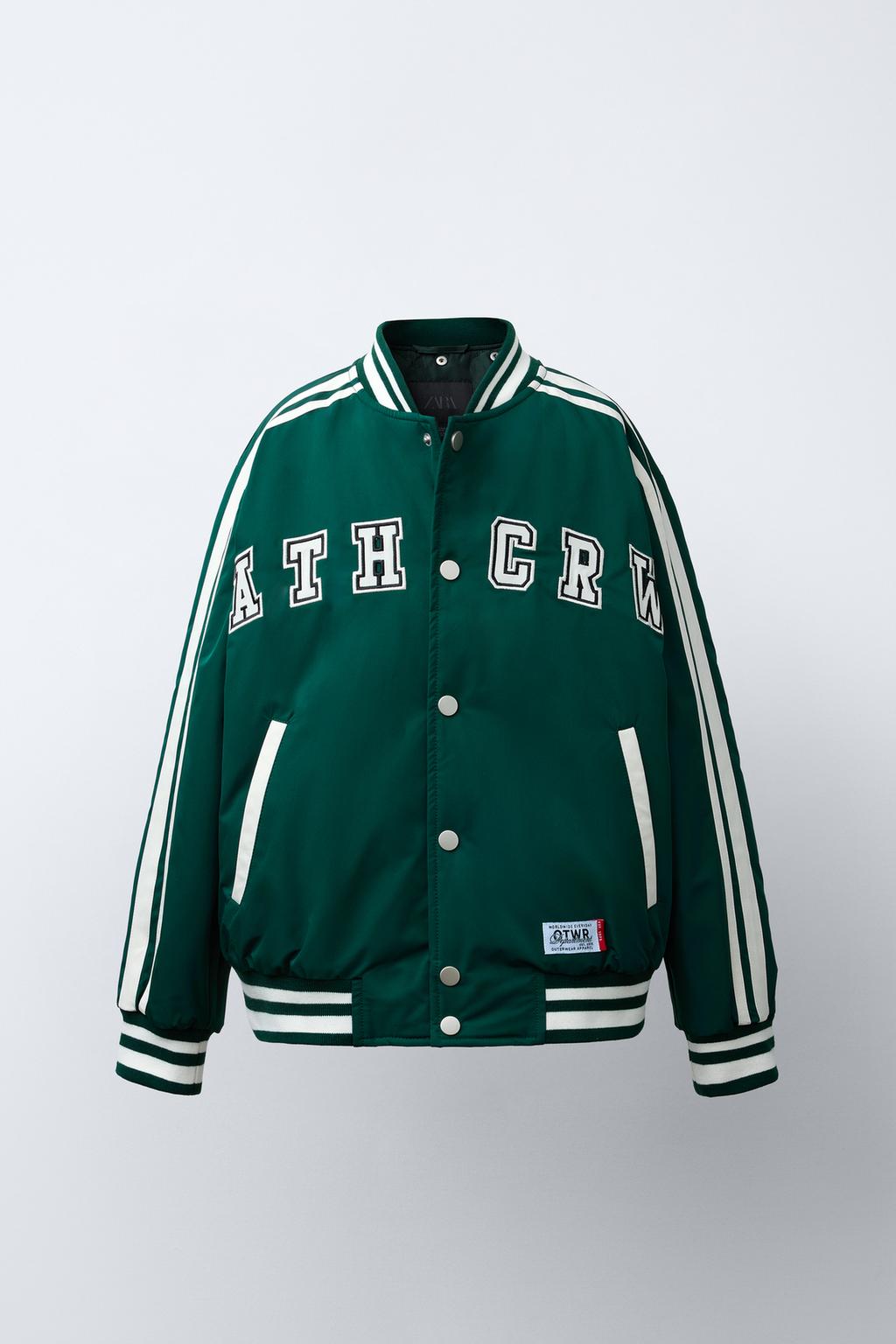 СТЕГАНЫЙ БОМБЕР В СТИЛЕ VARSITY СО СЪЕМНЫМ КАПЮШОНОМ