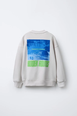 Толстовка с принтом и нашивкой- Заказать в России