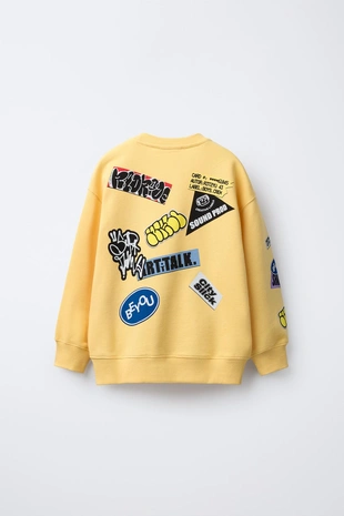 Толстовка с граффити-принтом- Заказать в России