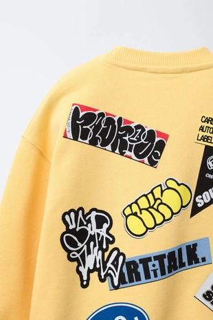 Толстовка с граффити-принтом- Заказать в России