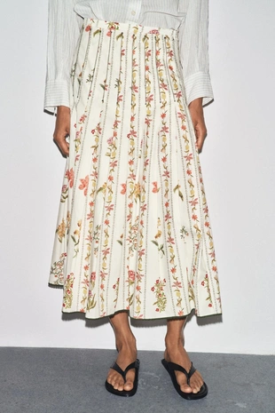 Юбка в складку с цветочным принтом — ZW COLLECTION- Заказать в России