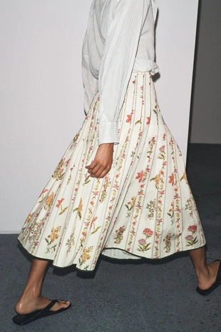 Юбка в складку с цветочным принтом — ZW COLLECTION- Заказать в России