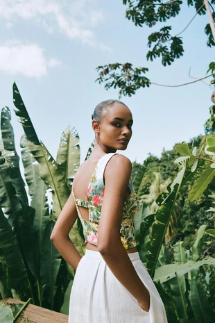 Юбка-накидка миди с принтом- Заказать в России