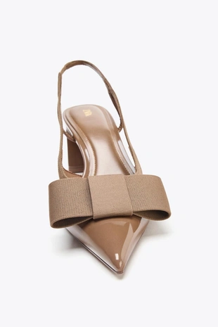 Туфли-мюли с бантом на каблуке- Заказать в России