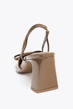 Туфли-мюли с бантом на каблуке- Заказать в России