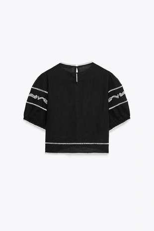 Блуза с контрастной вышивкой — ZW COLLECTION- Заказать в России